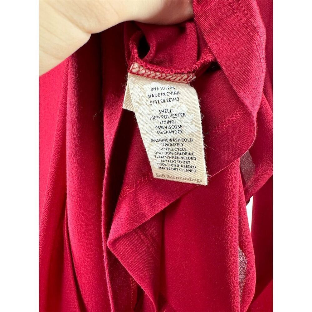 Soft‎ Surroundings Crossover Long Sleeve Blouse in Red Size Medium - Picture 3 of 4